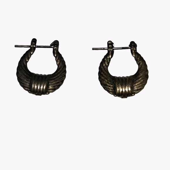 Gold Tone Doorknocker Hoop Drop Earrings Boho Statement Womens Costume Jewelry - Picture 2 of 4